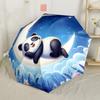 Cute Nighttime Panda Portable Automatic Umbrella Retractable Design with 8 Rib Durability Durable Plastic Iron for Outdoor Daily Use Elegant Women's