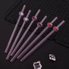 4 Stück Glasstrohhalme Wiederverwendbare Süße Herz-Glasstrohhalme 7,8 Zoll*8mm Glasstrohhalme mit 1 Reinigungsbürste, Valentinstagsgeschenk