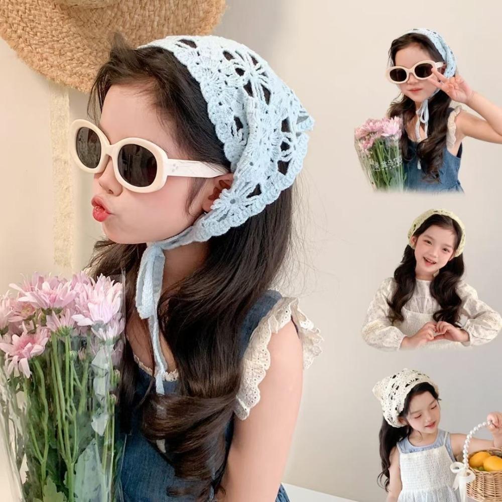 Triangle Crochet Headband Handmade Flower Headscarf Knitted Headscarf Hat Beach Photography