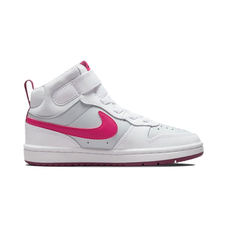 Nike Court Borough Mid 2 PS Pure Platinum Pink Prime Kids Sneakers White Sangria CD7783-006