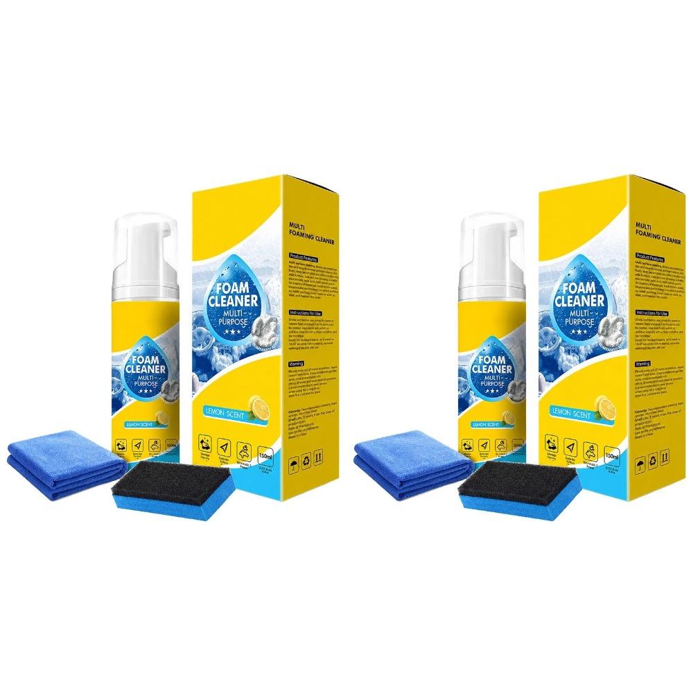 Multi-Purpose Car Foam Cleaner Lemon Scent Strong Decontamination Interior Leather Seat Spray Rinse-free Eliminate Odors Cleaner