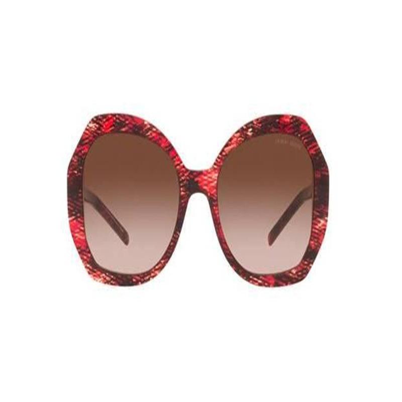 Armani GIORGIO George metal decoration acetate frame irregular sunglasses women s red