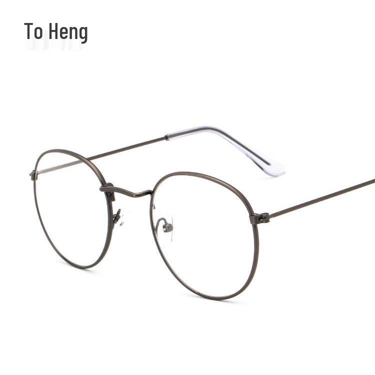 Retro Metal Eyeglass Frames 3447 - Trendy Unisex Artistic Flat Lens Decor золотой