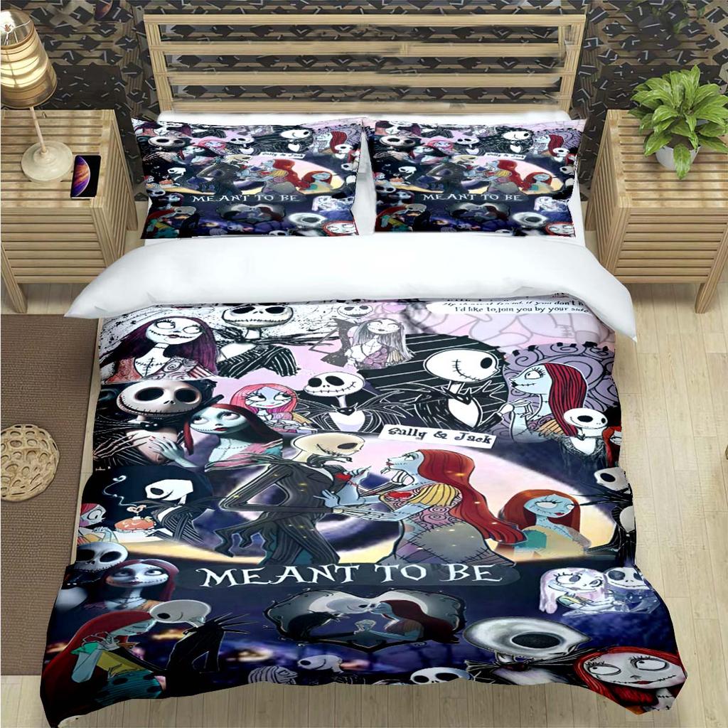 Horror Film The Nightmare Before Christmas Print Bedding Sets Bed Supplies Set Duvet Cover Bed Comforter Set Bedding Set Gift