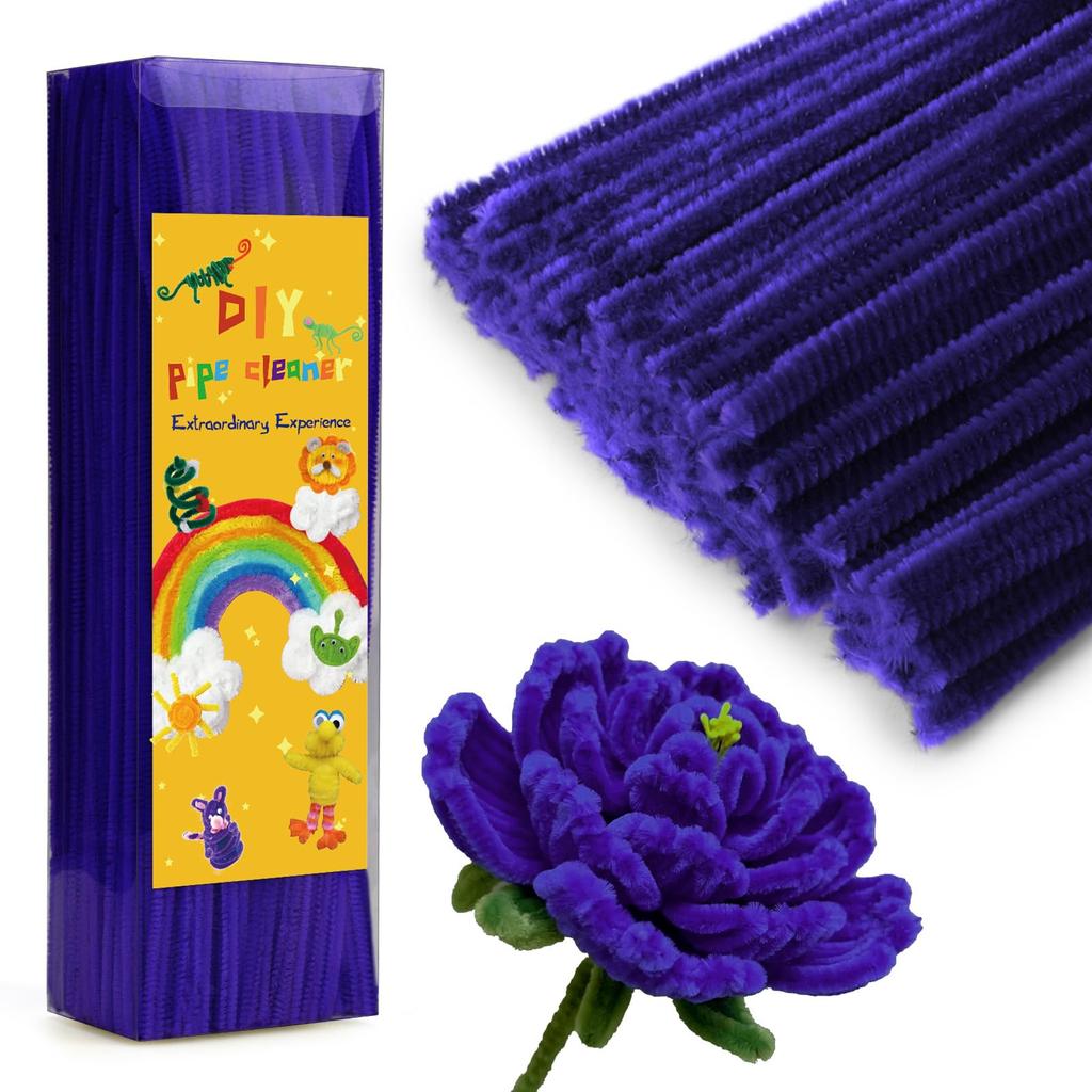 Fenrry 300PCS Pipe Cleaners Chenille Stem Craft Supplies for Hair Fuzzy Sticks Pipe Cleaner Brush for DIY Art Craft Decorations