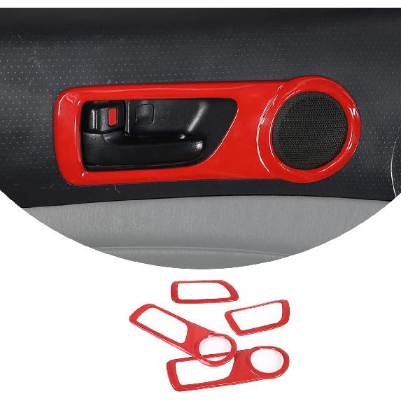 ABS Inner Car Look Interior Door Handle Panel Cover Trim for Toyota Tacoma 2011 2012 2013 2014 2015 (Carbon Fiber)
