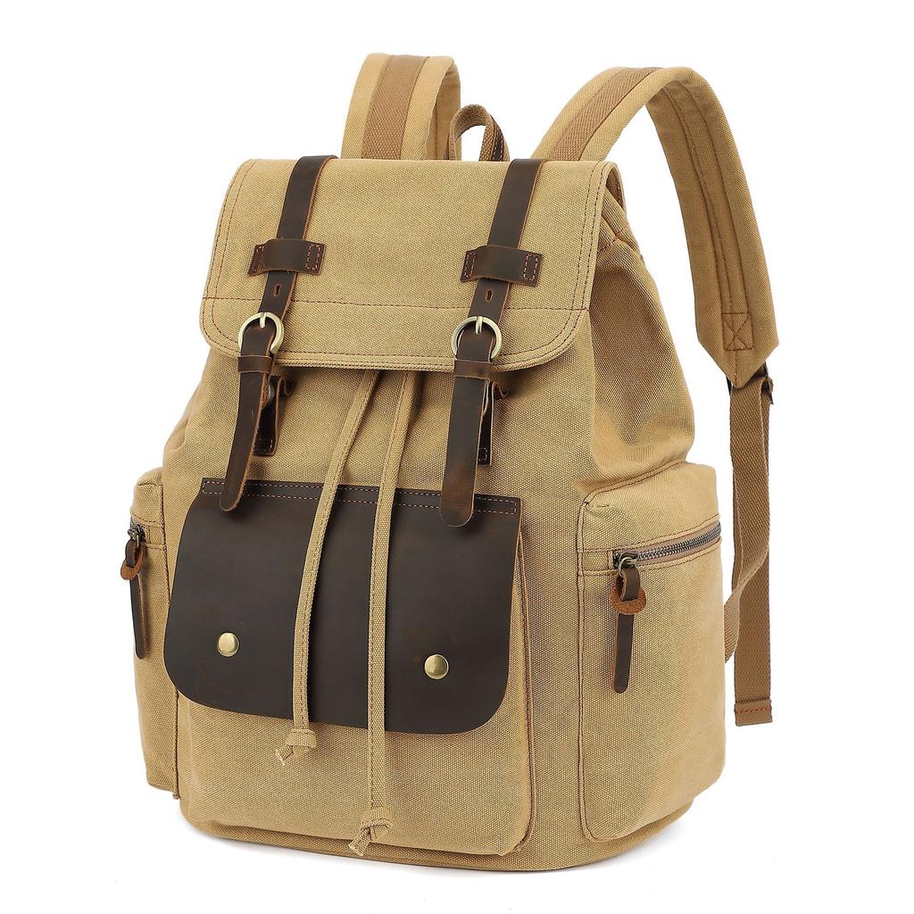 Vintage Canvas Backpacks For Men Large Capacity Laptop Backpacks Durable Canvas Briefcase Rucksack for Business Travel Office