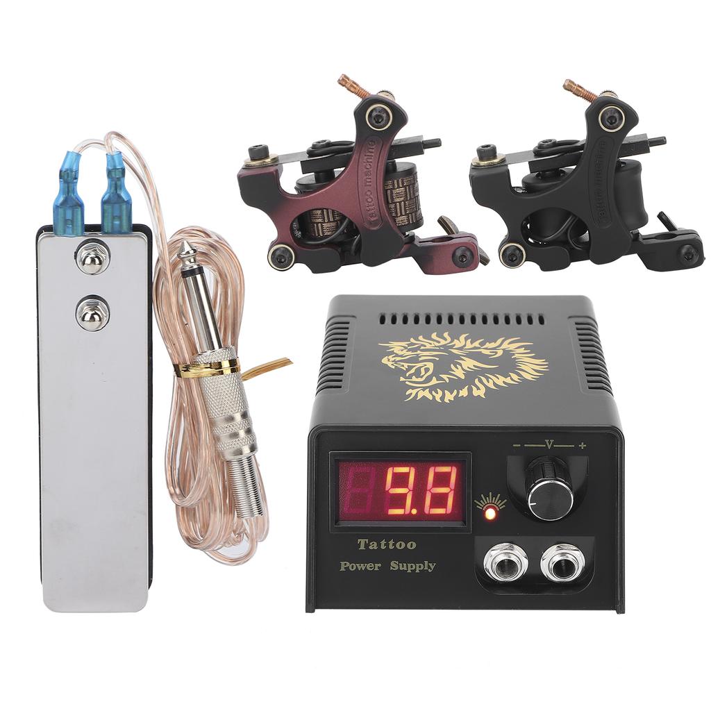 Tetovací strojek sada Tetovací cívkový strojek Tetovací napájecí zdroj Tetovací jehly Kompletní tetovací nástrojEU