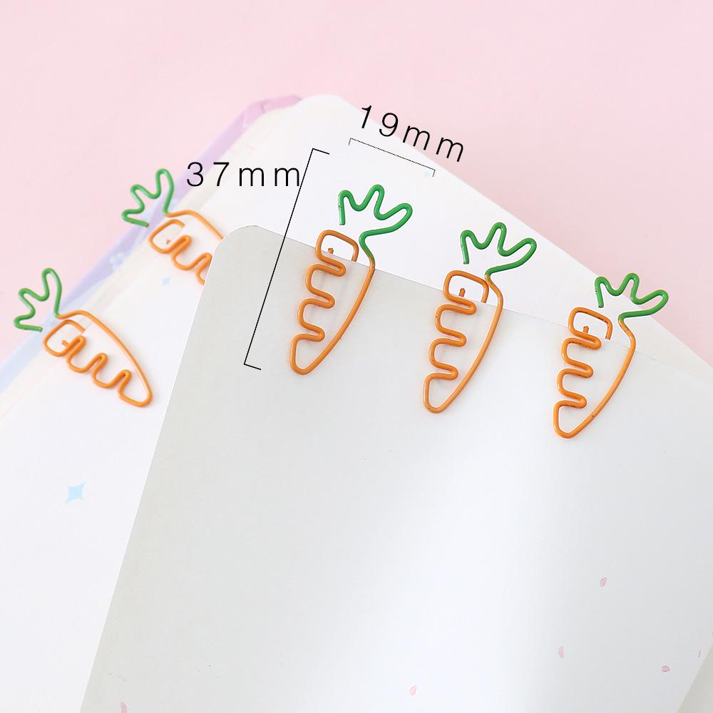 Creative Colorful Two-Tone Carrot-Shaped Cartoon Paper Clips