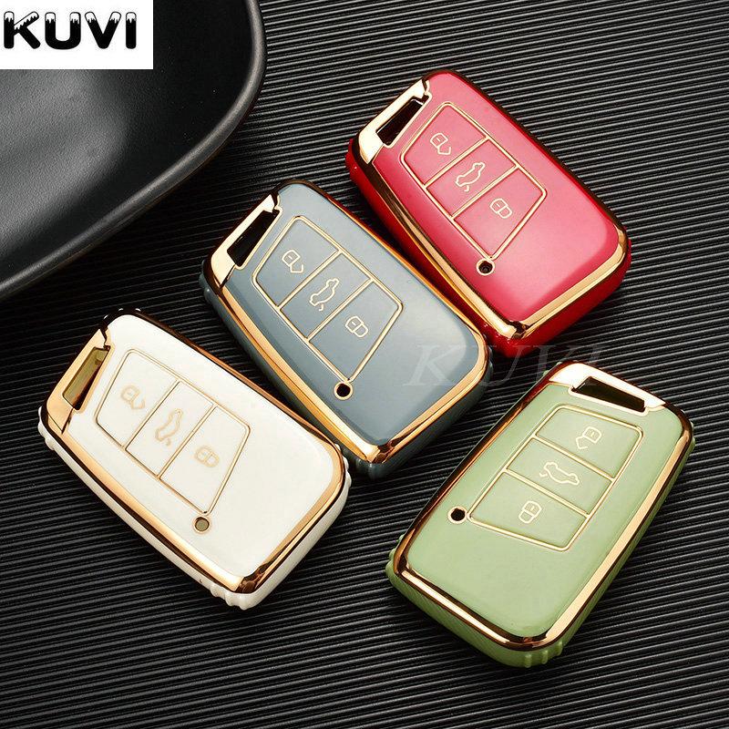Electroplated TPU Car Key Cover For VW Volkswagen Magotan Passat B8 Skoda Superb Kodiaq A7 Smart Remote Fob Protector Case