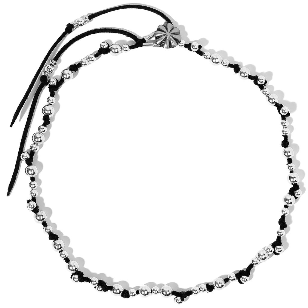 Armo Western Suede Necklace (Silver)