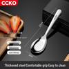 CCKO 304 Stainless Steel Long Handle Flat Bottom Dining Spoons (Set of 3)