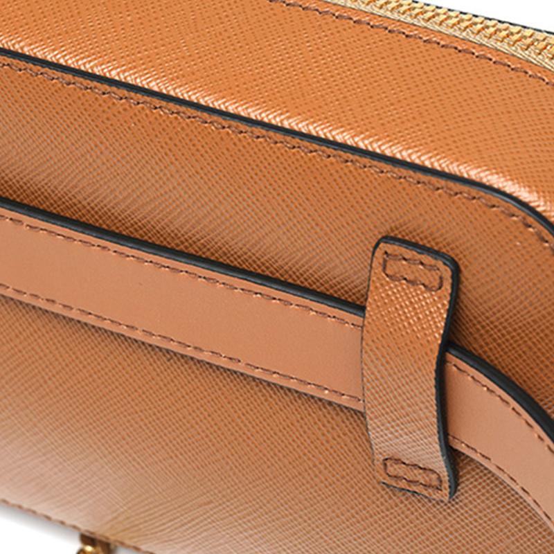 Prada Saffiano Zip Closure Leather Crossbody Bag Women bags Brown 1BL019-NZV-F098L-V-OOO