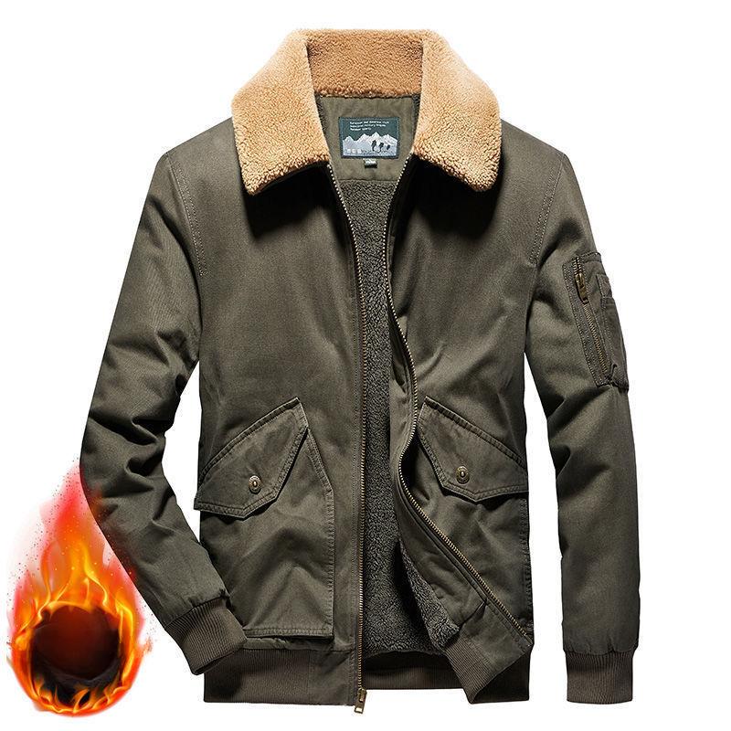 New Winter Cotton-padded Jackets for Men, Lamb Wool Winter Jackets for Men, Velvet Thickened Cotton-padded Jackets, Overalls and Cotton-padded Jackets