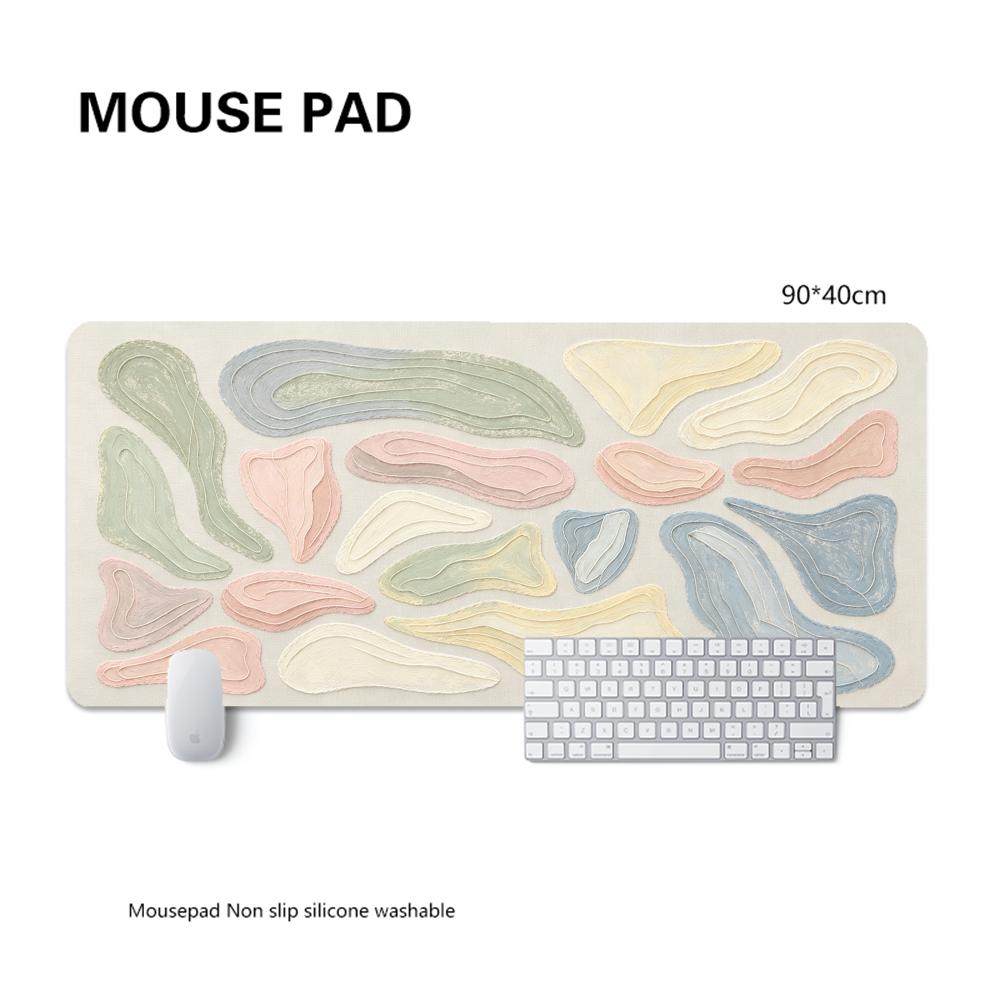 Offwhite Neutral Morandi Greygreen Stone Abstract Texture Playmat Minimalist Wabisabi Gaming Desk Mat