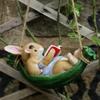 Garden Outdoor Tree Pendant Swing Rabbit Decoration Garden Cartoon Animal Crafts Decoration Decorations for Home