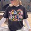 Du kannst schwere Dinge tun Shirt, Retro-Blasenbuchstaben, Positives Affirmations-T-Shirt