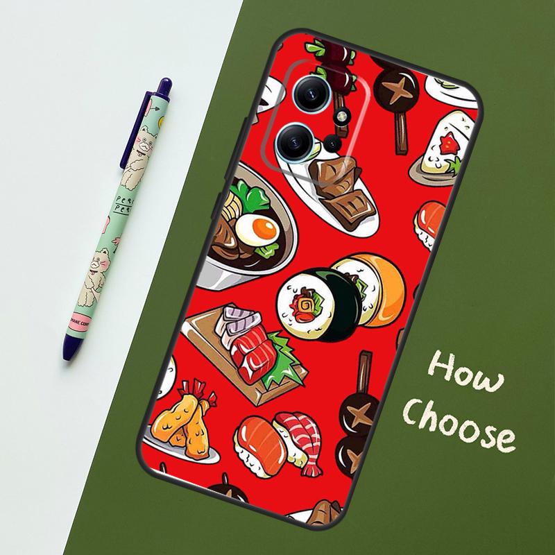 Kawaii Sushi Crowd Case For Xiaomi Redmi Note 14 10 11 12 13 15 Pro Plus Cover For Redmi 15 15C 14C 12C 10C 13C