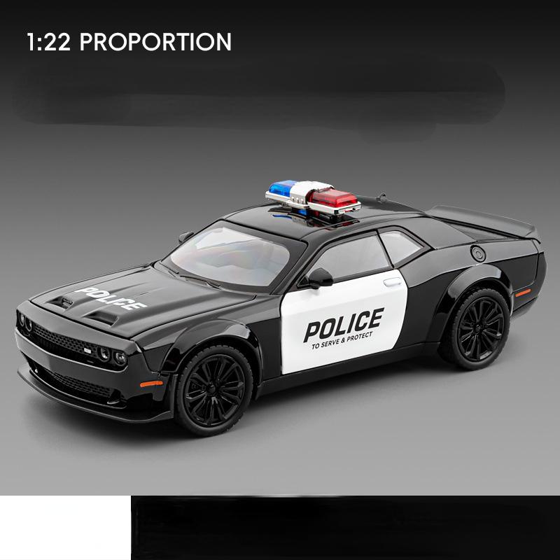 1:22 Challenger Srt Polizeiauto Legierungsautos Spielzeug Diecasts Fahrzeuge Metallmodell Auto Dekoration Kindergeschenk Junge C385