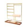 Organisateurs de bijoux élégants Support à colliers et boucles d'oreilles multicouches avec plateau en bois naturel pour la décoration de la maison