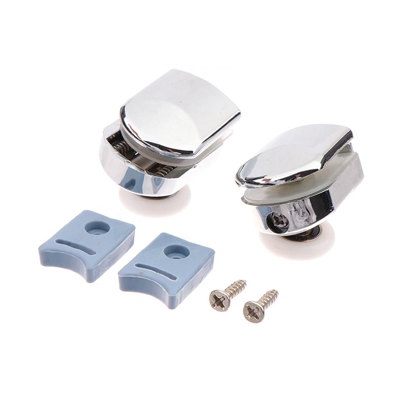 2Pcs 23/25Mm Porta de Chuveiro Rolos Superiores Liga de Zinco Roda Dupla Porta de Chuveiro Deslizante Rolamento de Rolos Corredores de Roda Substituição