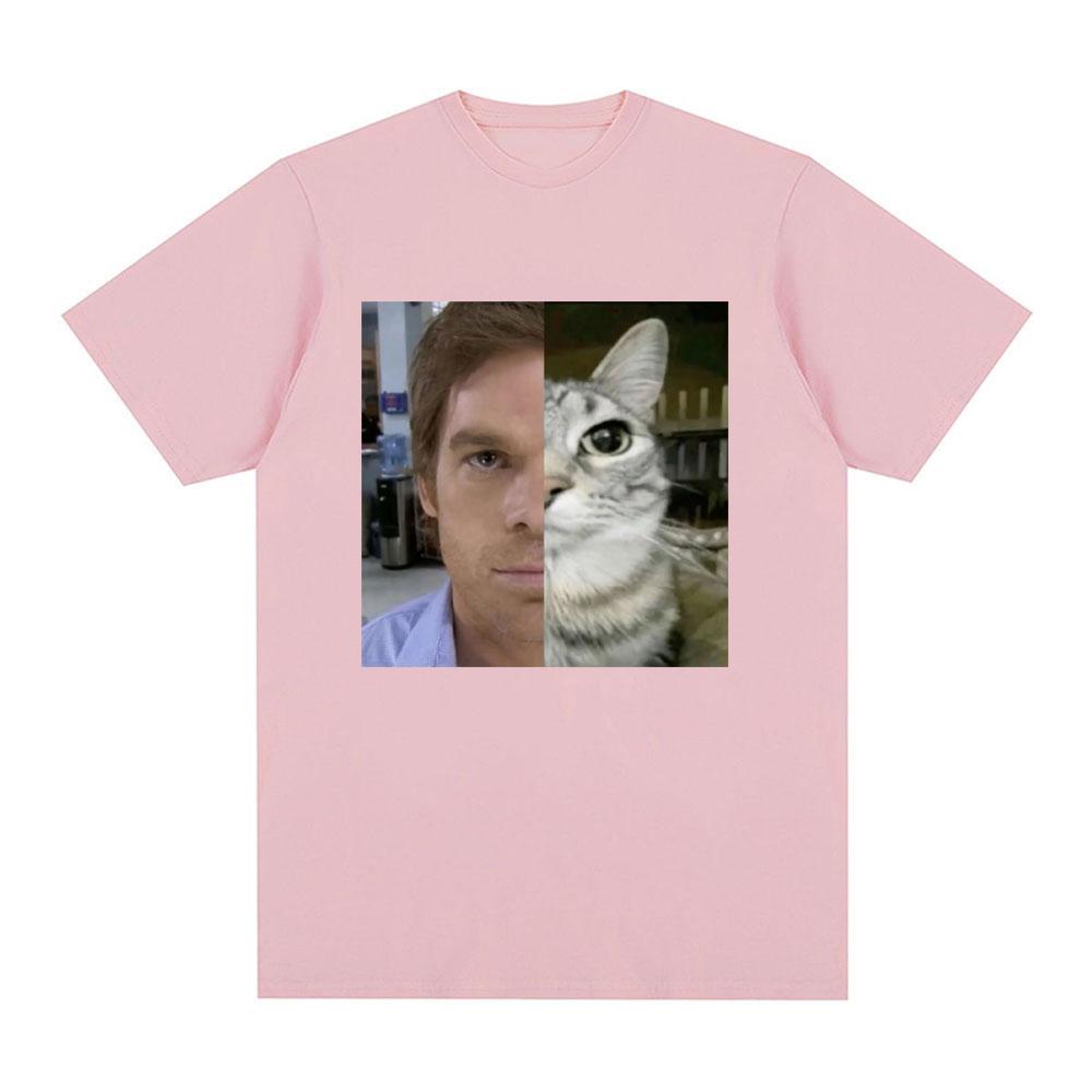 Dexter Morgan Funny Cat Meme T-shirts Cotton Short Sleeve O Neck T-shirt Unisex Streetwear Mens Clothes Harajuku Tee Shirt Tops