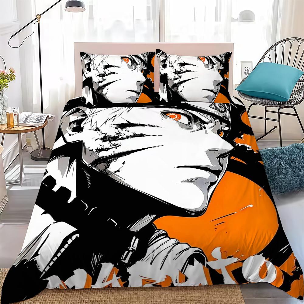 Anime N-Naruto Duvet Cover Set Home Style Bedding Soft Laundry Cotton Bed 3 Piece Set Student Dormitory Gift
