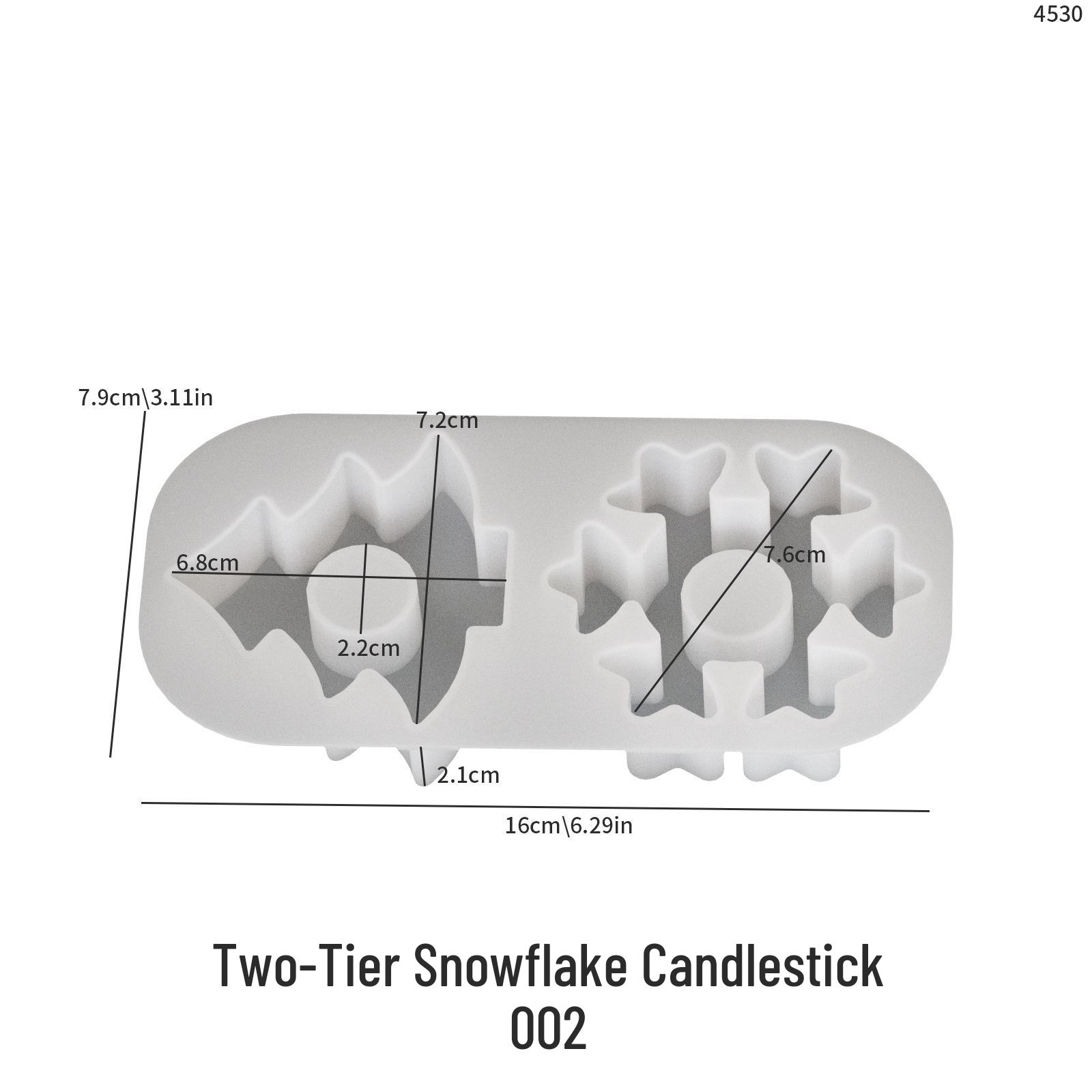 Poppy Christmas Tree Snowflake Candle Holder Silicone Mold for DIY Aromatherapy or Plaster Ornaments