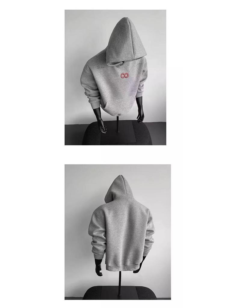 Heavyweight Embroidered Unisex Hoodie - Trendy American Casual High Street Sweatshirt for Autumn/Winter, Plus Velvet, Perfect for Couples