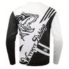 Mens Quick-Dry Long Sleeve Crew Neck Fishing Shirt Breathable Lightweight Outdoor Performance Tee Angling Cycling Hiking