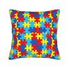 Bold Colorful Autism Puzzle Seamless Pattern Pillow Case Graphic Pillow Cover Novelty Pillowcases For Sofa Couch Bed Living Room