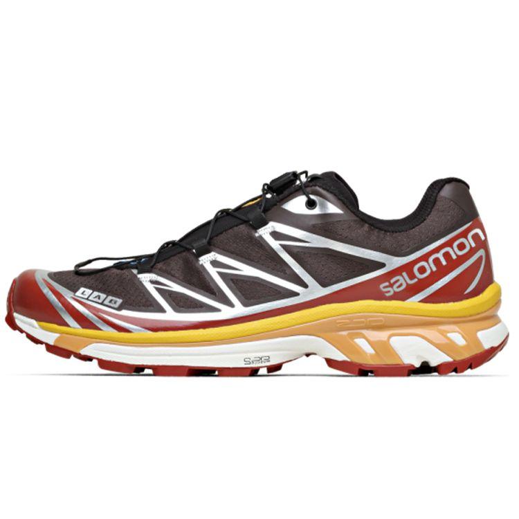 SALOMON Xt-6 Comfortable Fabric Durable Low-Top Casual Running Shoes Men Sneakers Black Red 413809