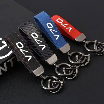 Suede Durable Horseshoe Buckle Car Key Rings For Men Women Fashion Key Accessory Keyrings Gifts For V70 Car Accessories