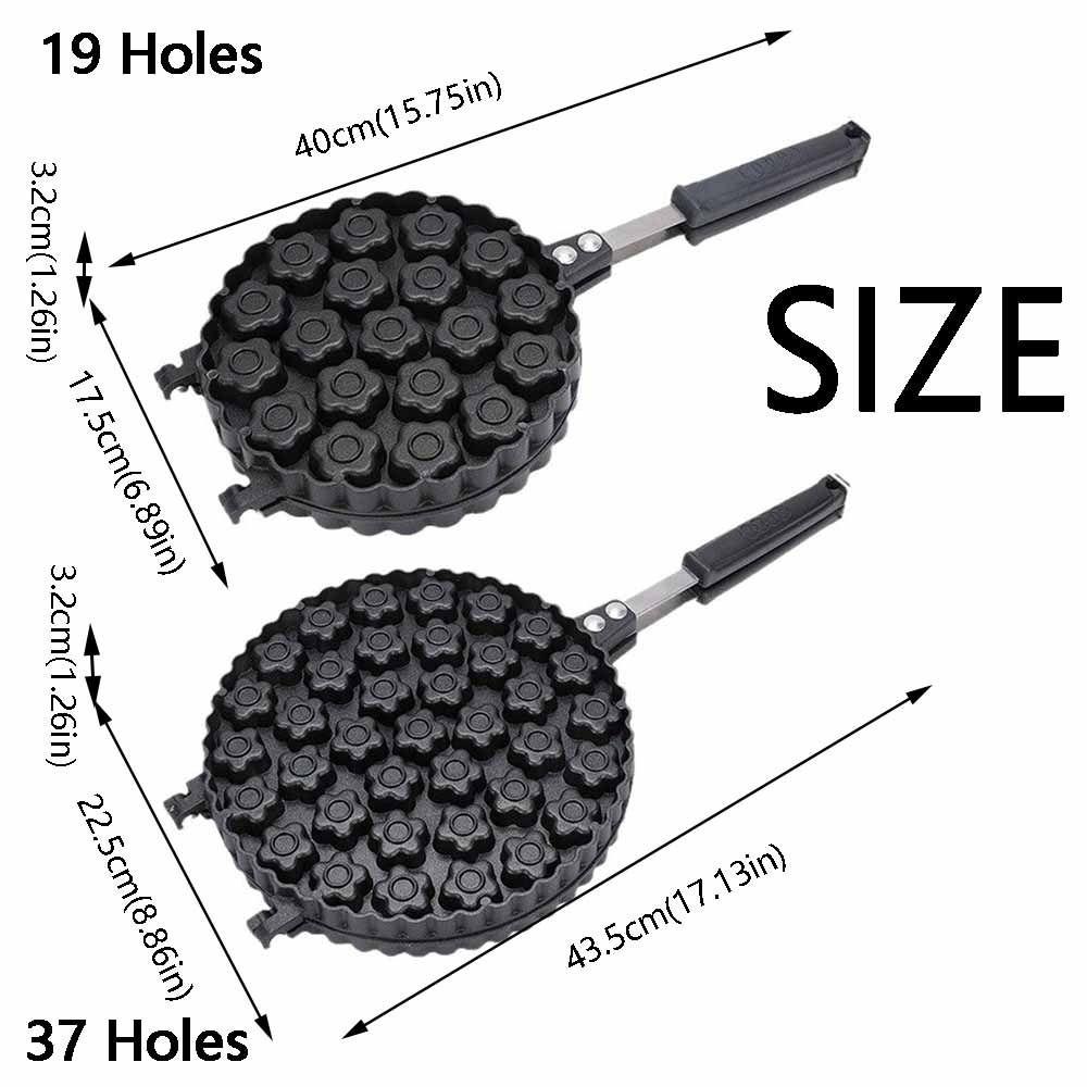 19/37 Holes Plum Blossom Cake Mold Long Handle Egg Waffler Iron  Baking Accessories