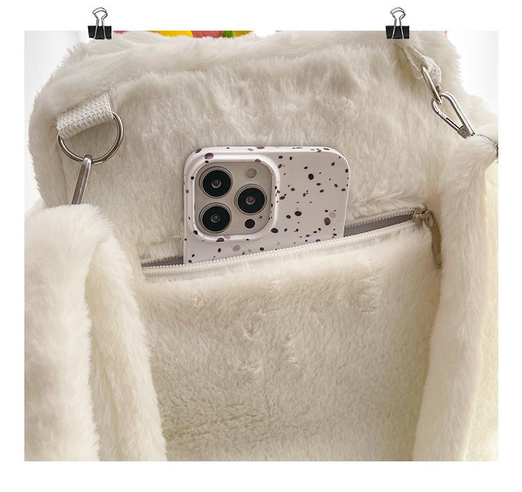 Cute Cat Paw Plush Backpack for Girls - Single Shoulder & Student Style for Autumn/Winter