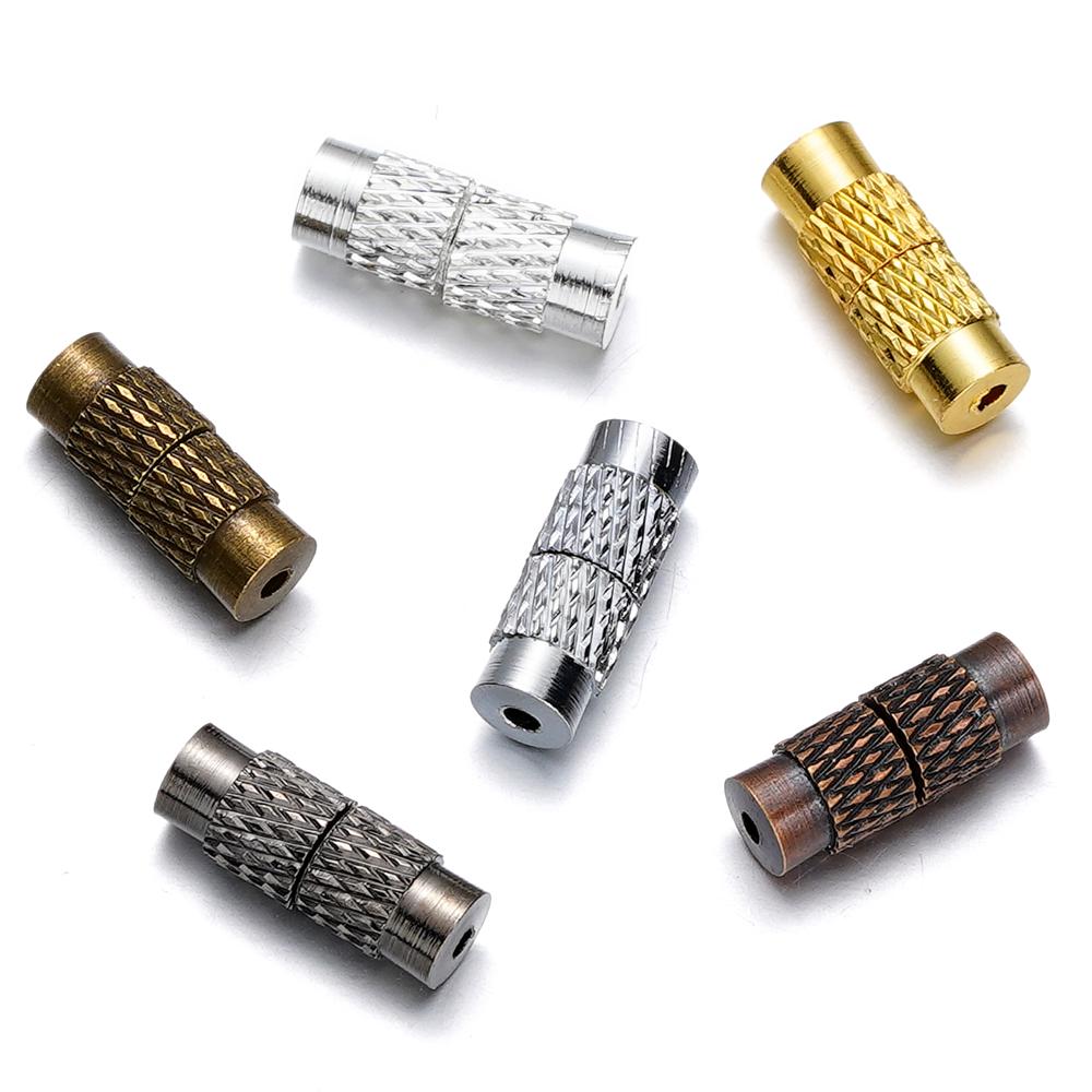 20pcs Brass Screw Clasp Closure Fastener Lock Jewelry End Tip Caps For DIY Bracelet Necklace Jewelry  Making Supply Accessories