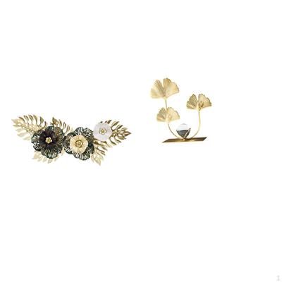 Nordic Metal Wall Art Leaves Sculpture Decorative Flower Artwork for Dining Room Bedroom