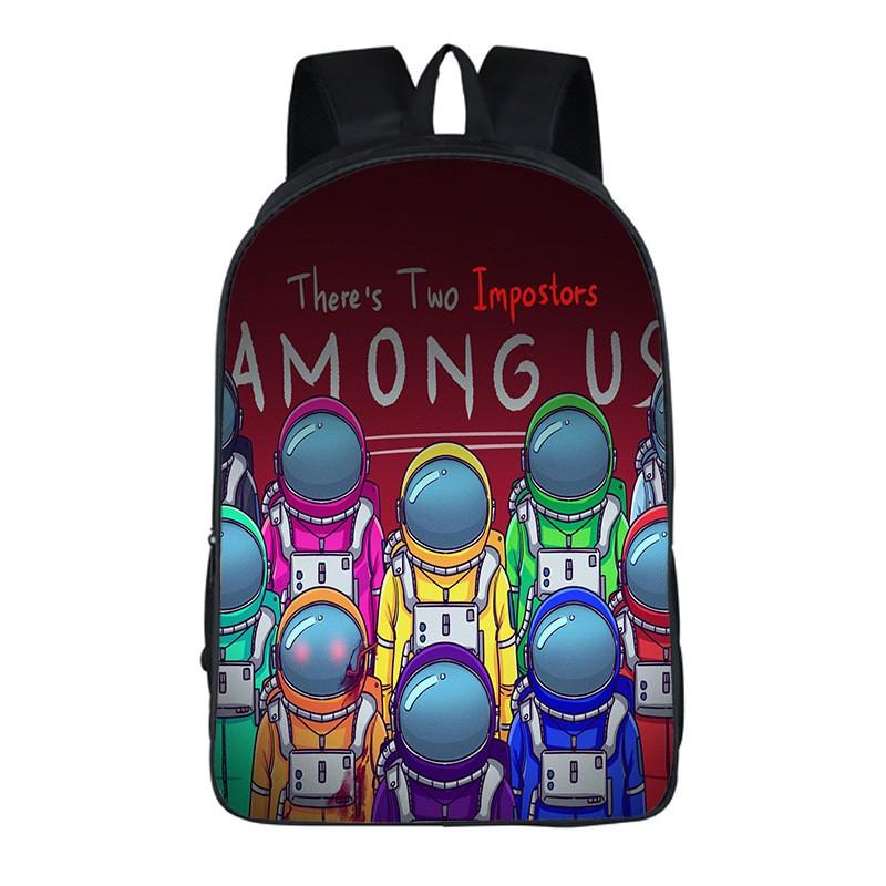 Among Us Kids Backpack Oxford Fabric School Bag Boys Girls 20L Capacity Dual Strap With Air Cushion Straps