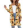 Women's Fashion Casual Comfortable Halloween Printed Mid-Length Cardigan With Pockets Jacket