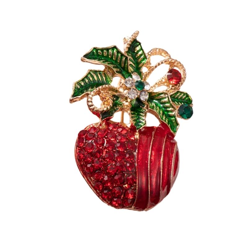 

Festive Snowman Pin Christmas Tree Decoration Creative Alloy Brooch Adorned With Crystals Rhinestones Holiday Outfit