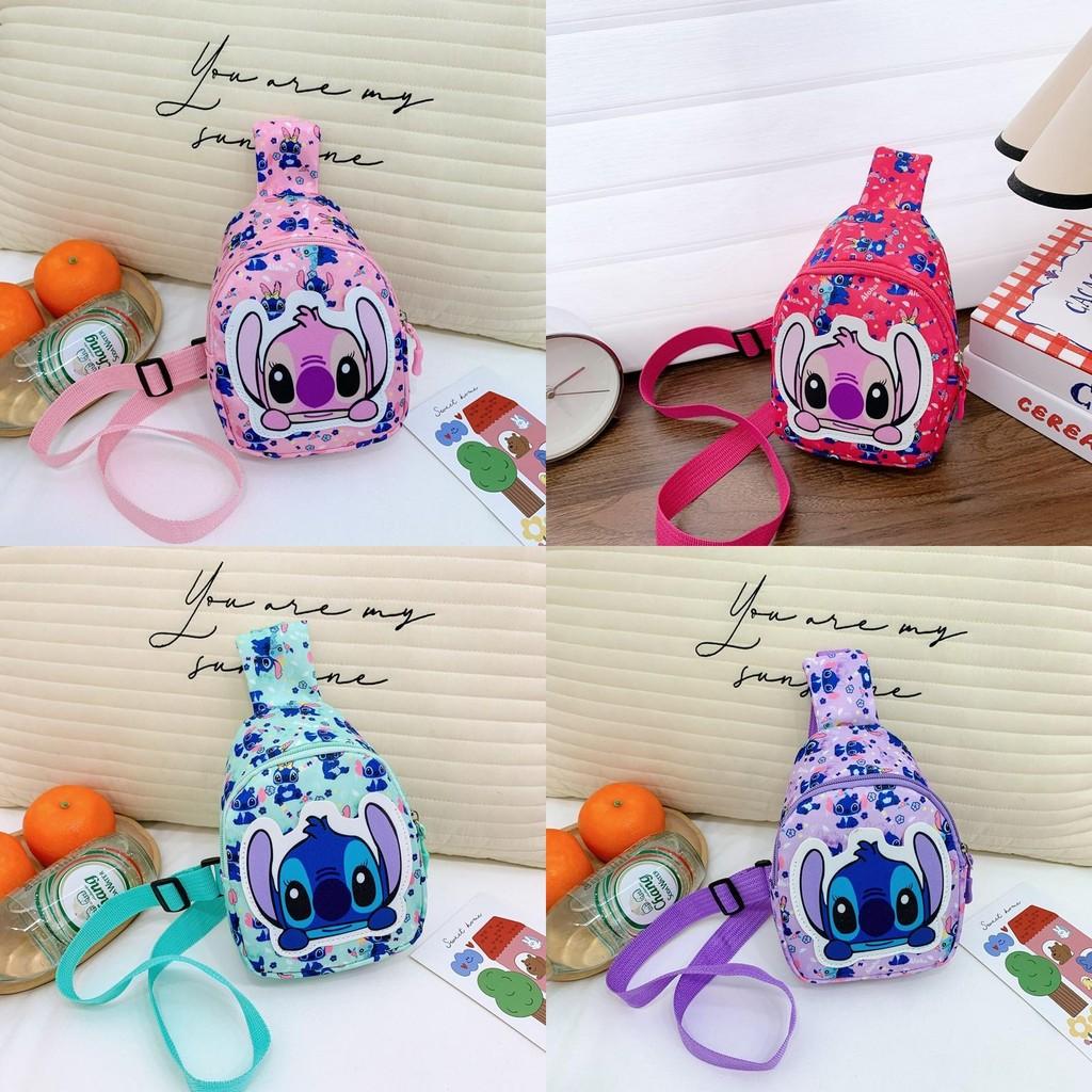 Childrens Cartoon Stitch Style Mini Chest Bag With Polyester Material For Kids Daily Use