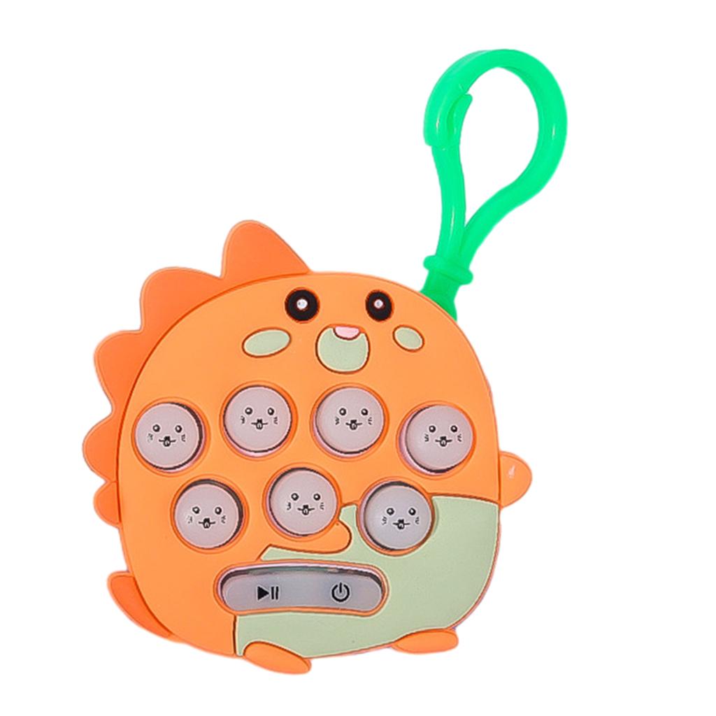 Handheld Game Console Keychain Light Up PopGame Toy Sensory Fidgets Toy Push Bubble Keyring with LED Kids Stress Toy