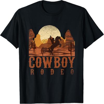 Kovboj Rodeo Western Texaský Dárek Jízda na koni Kovbojské Tričko