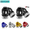 DSYCAR 4Pcs Aluminum Alloy Tire Valve Caps Automobile Tire Caps Anti-Leak Valve Suitable For Motorcycles Car Bicycles