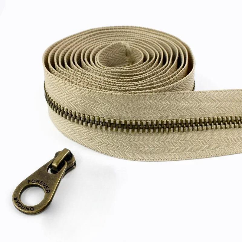 1/2/3/5M Meetee 5# Rollen-Metallreißverschlüsse mit Schiebern Tasche Schuhe Jacke Dekor Verschluss Reißverschluss nach Metern DIY Reparatur Nähzubehör