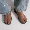 Men's Retro Split-Toe Leather Loafers & Mules - Large Size Slip-On Half Slippers