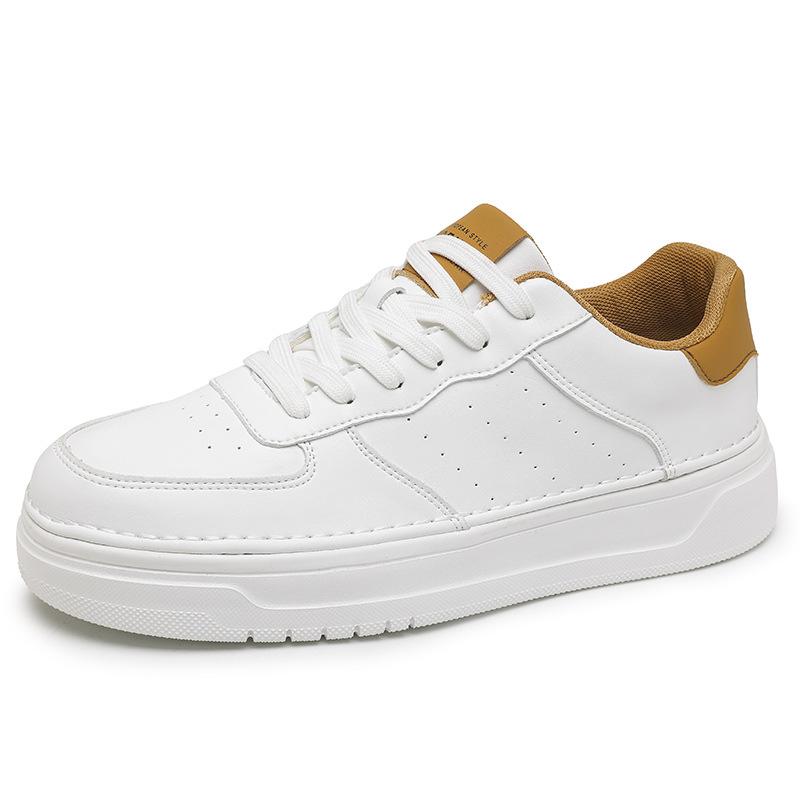 New Four Seasons Breathable Leather Shoes Light Luxury Little White Board Shoes Non-slip Sports Leisure Board Shoes