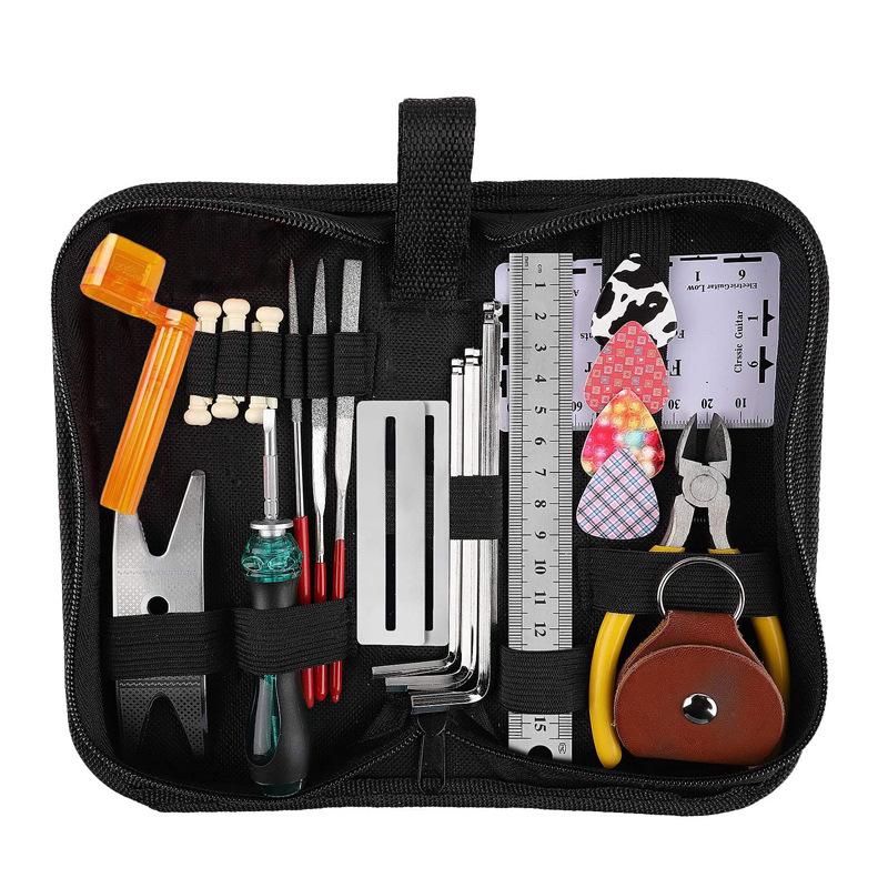 Guitar Repair Tool One Set 26 Pieces Multifunctional Guitar Accessories Wrenches Screwdrivers Scale Ruler Musical Instruments