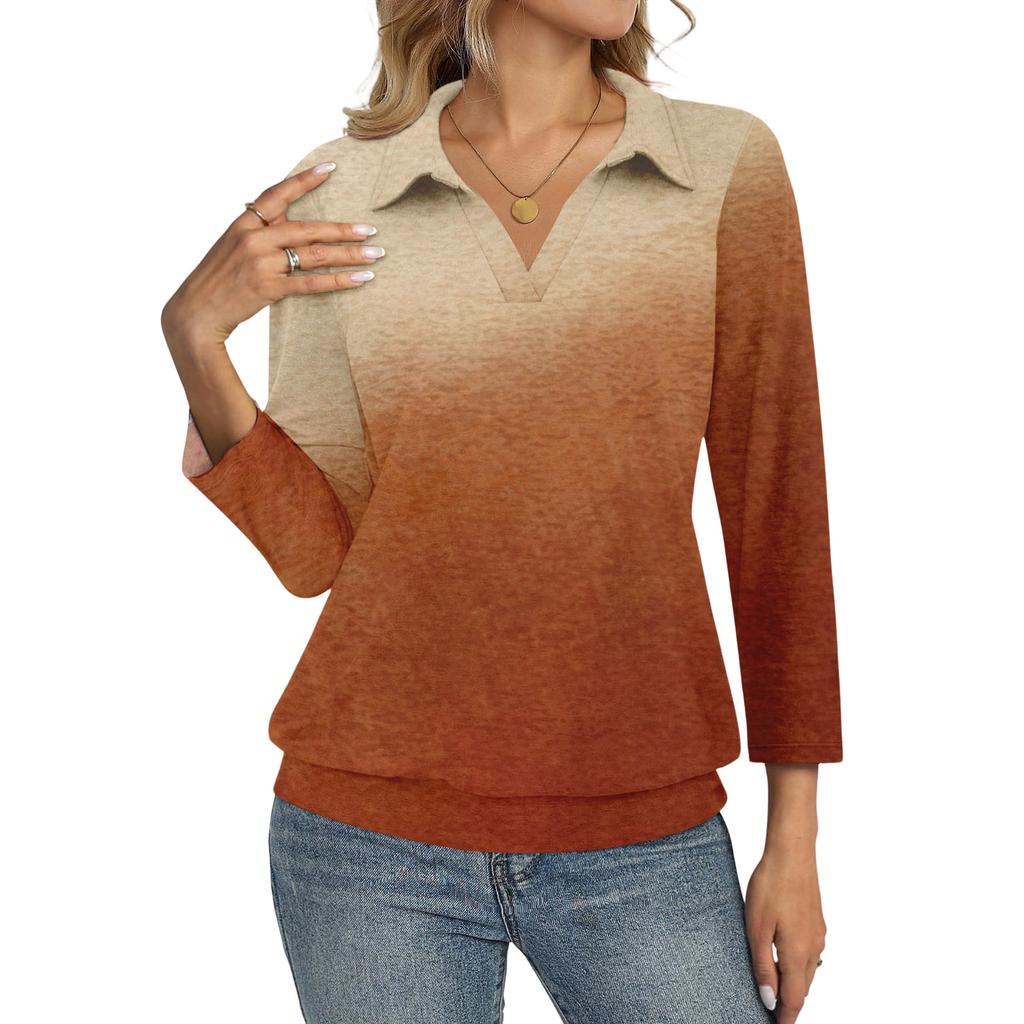 Women's Fashionable Casual Gradient Printed Top