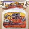 Alien Invasion Monster Car Chase Threepiece Set 1 Duvet Cover 2 Pillowcase Without Core Soft And Comfortable Duvet Cover And Pillowcase